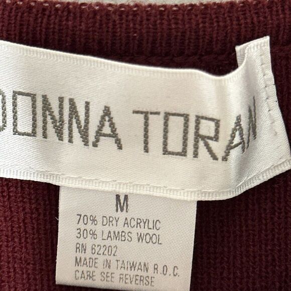 Vintage Wool Blend Women’s Medium Sweater Dress MIDI Maxi Burgundy Stretchy - Picture 5 of 5